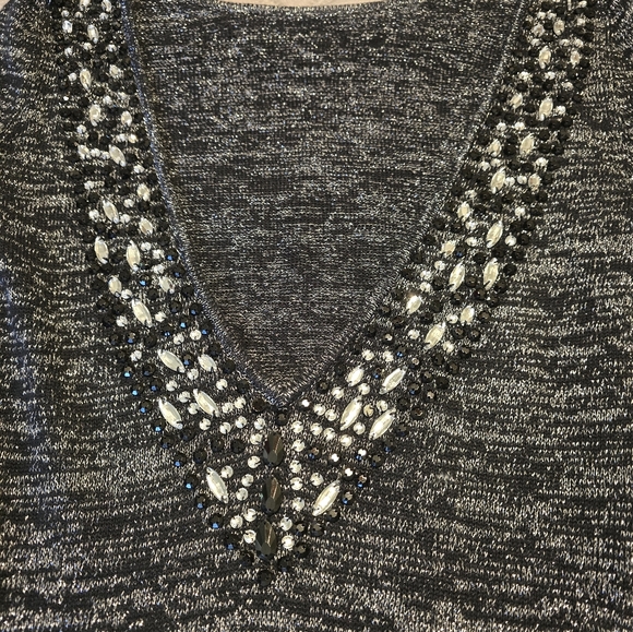 Like new vintage Moda International beaded open back sweater. - Picture 6 of 8